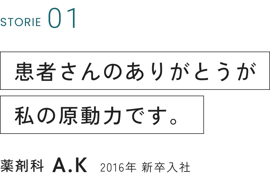 薬剤科 A.K 2016年 新卒入社